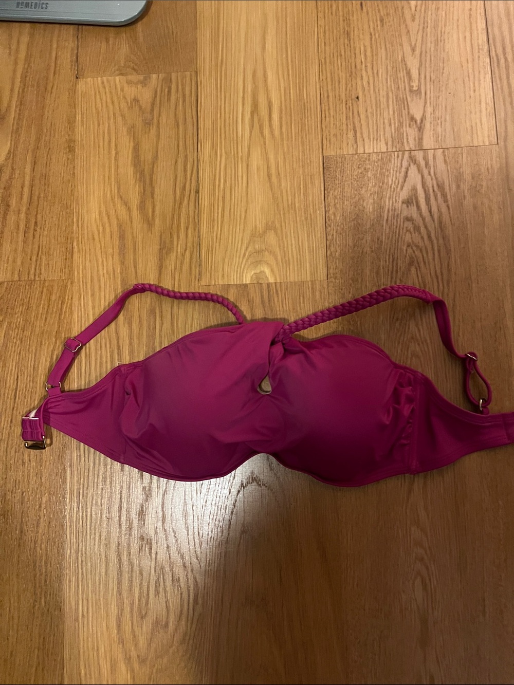 Shade & Shore Magenta Bra with Braided Neckline Detail